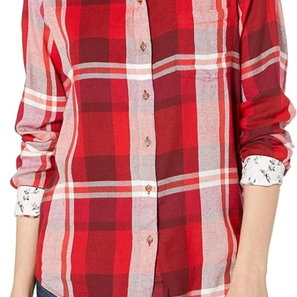 Lucky Brand Red Plaid Button-Up Shirt
